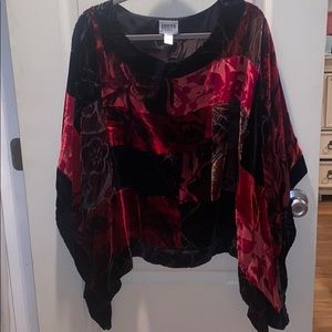 Chico’s size 2 silk velvet poncho multicolored